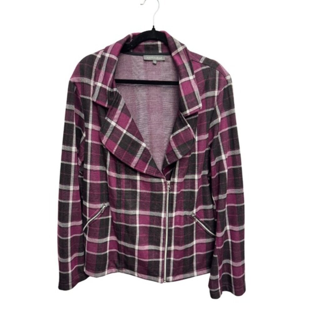 Addition Elle Plaid Zip Jacket